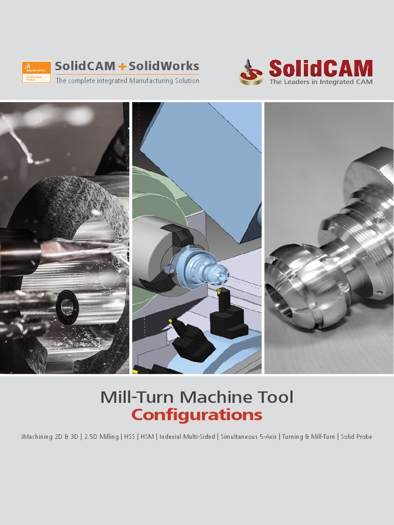 SolidCAM Mill-Turn Machine Configurations | PDF | Machining | Drilling