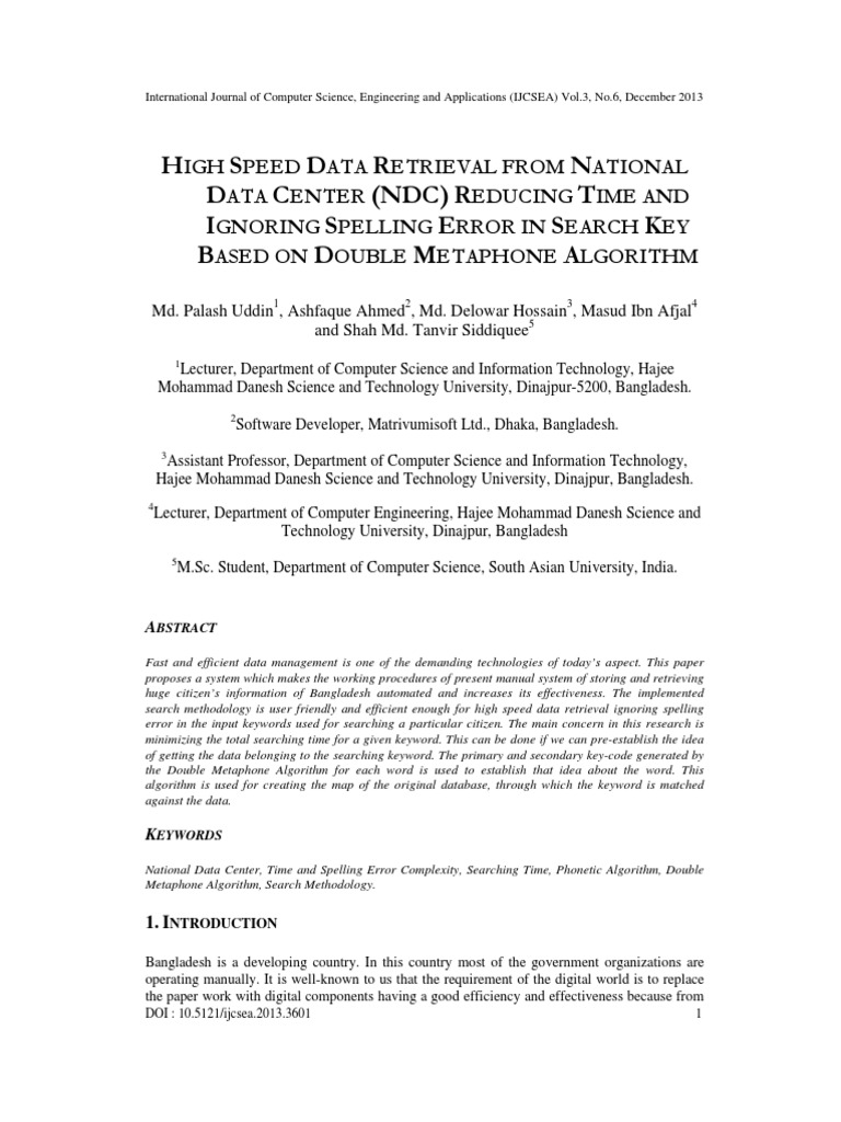 High Speed Data Retrieval From National Data Center (NDC) Reducing Time