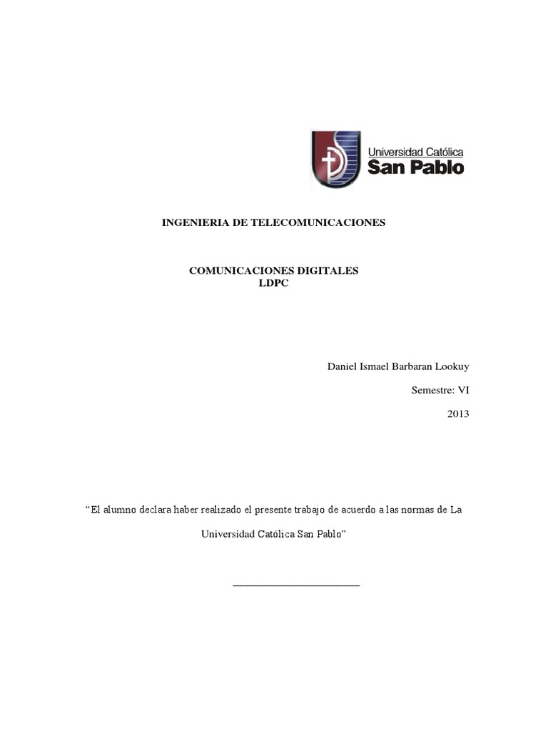 LDPC | PDF | Código de verificación de paridad de baja densidad ...