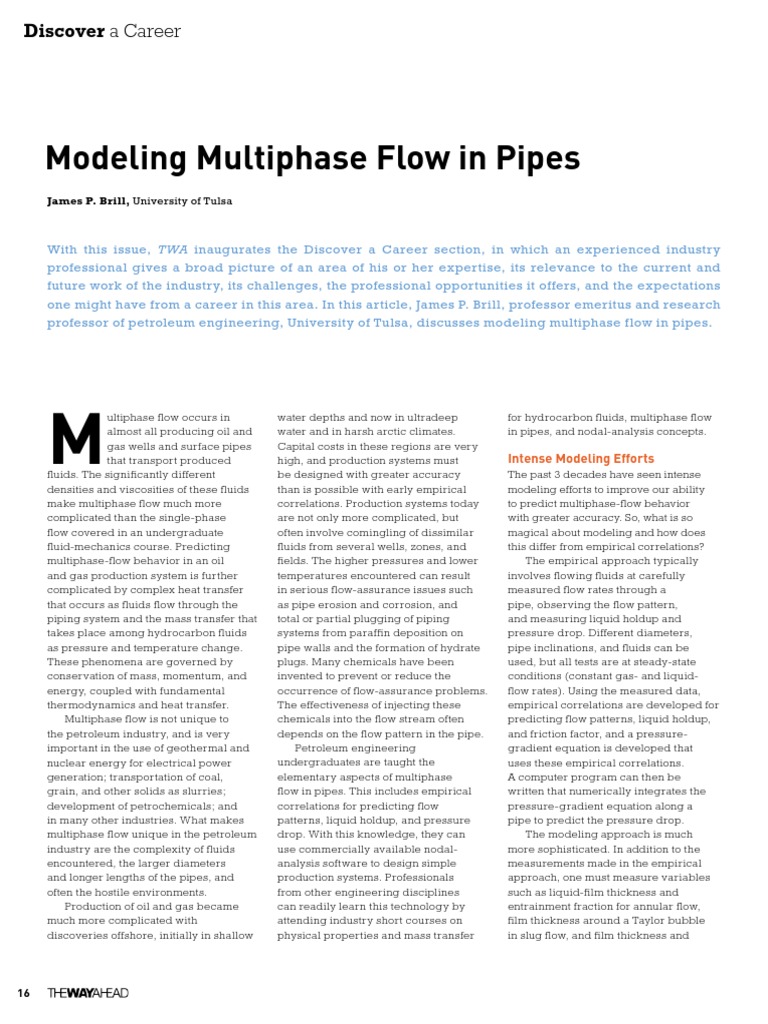 Modeling Multiphase Flow in Pipes | PDF