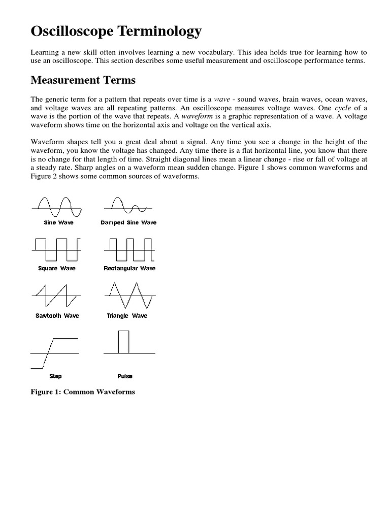 Oscilloscope Tutorial PDF Amplitude Phase (Waves)