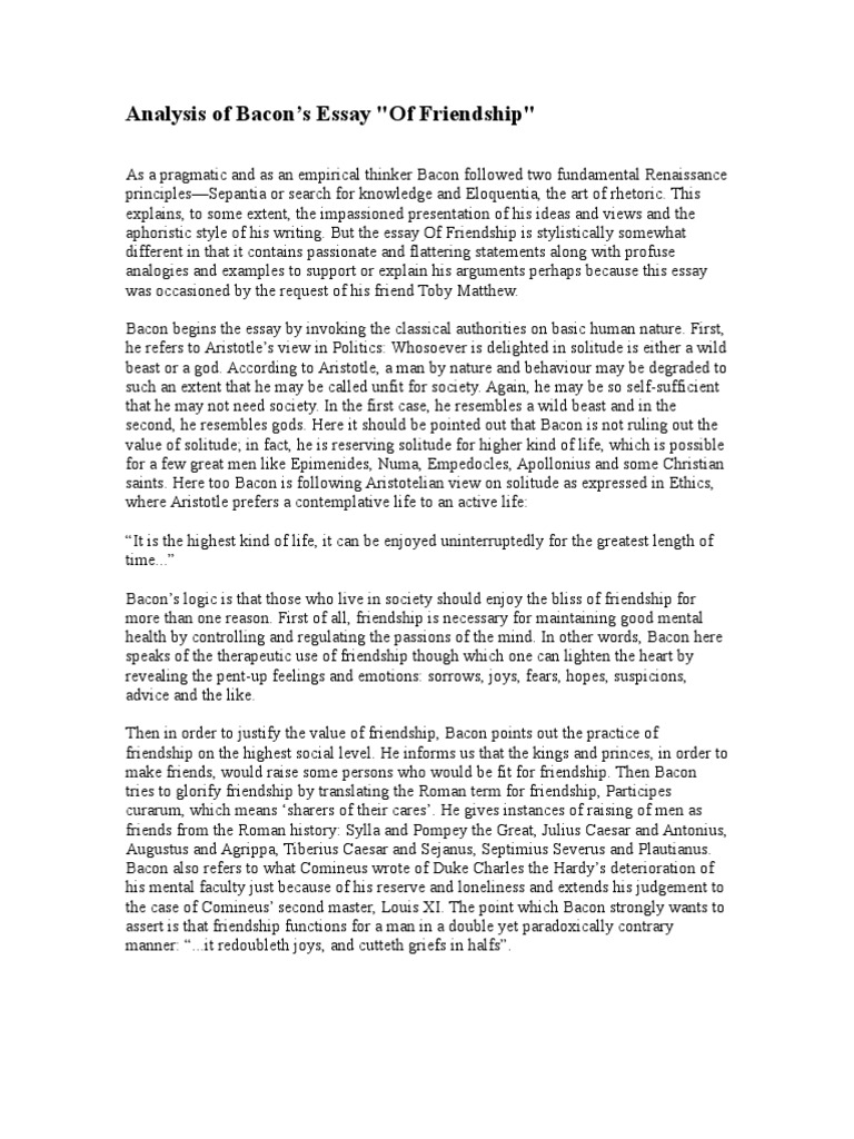 Francis bacon essays of revenge summary