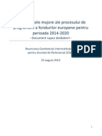 Coordonatele Majore Ale Procesului de Programare a Fondurilor Europene 2014-2020