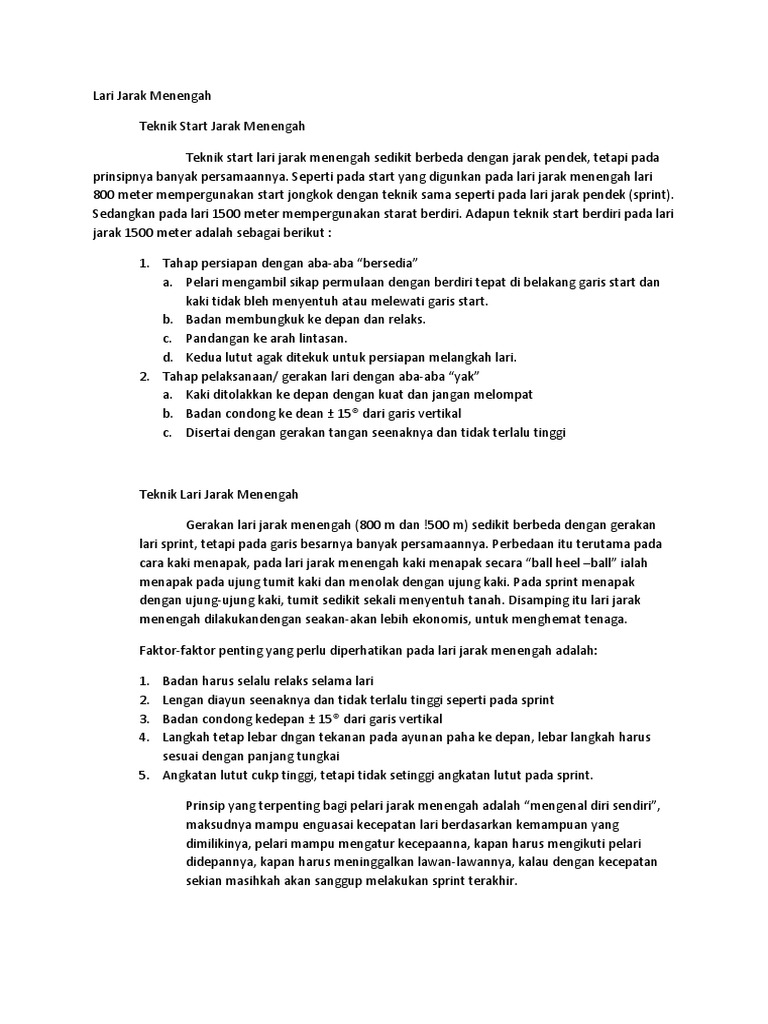 Lari Jarak Menengah Docx