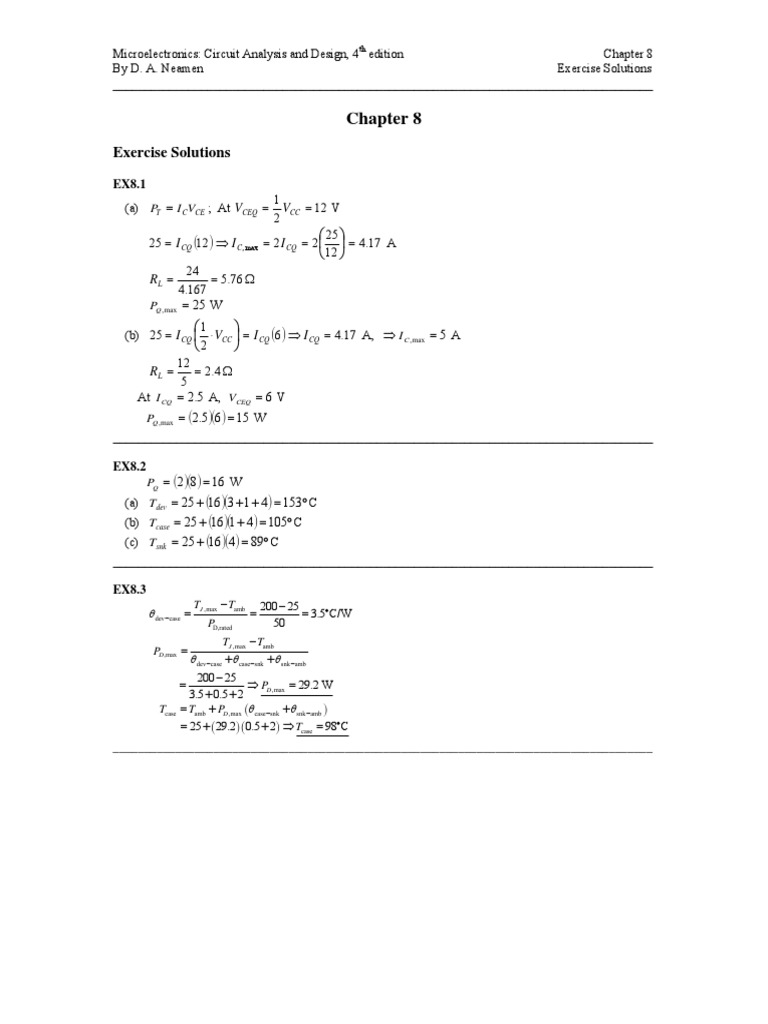 Chapter 8 Solutions: Circuit Design | PDF
