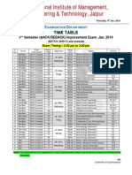 Back Improvement Exam TimeTable of III Sem. Jan. 2014