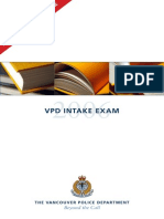 VPD Intake Exam Assesses Police Skills