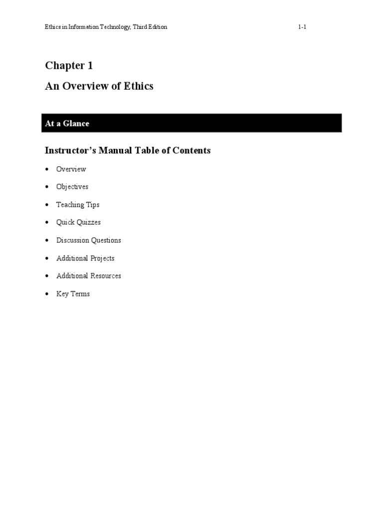 Ethics in Information Technology Overview | PDF | Business Ethics ...