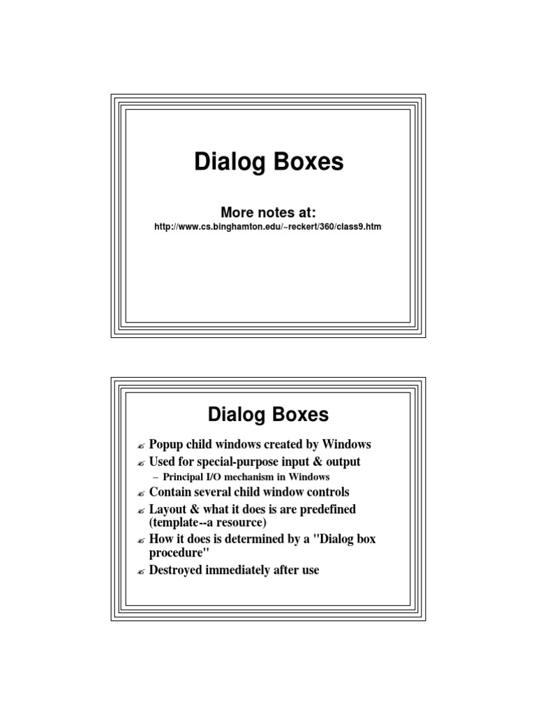 Dialog Boxes, Text Boxes, and List Boxes PDF Dialog Box Subroutine