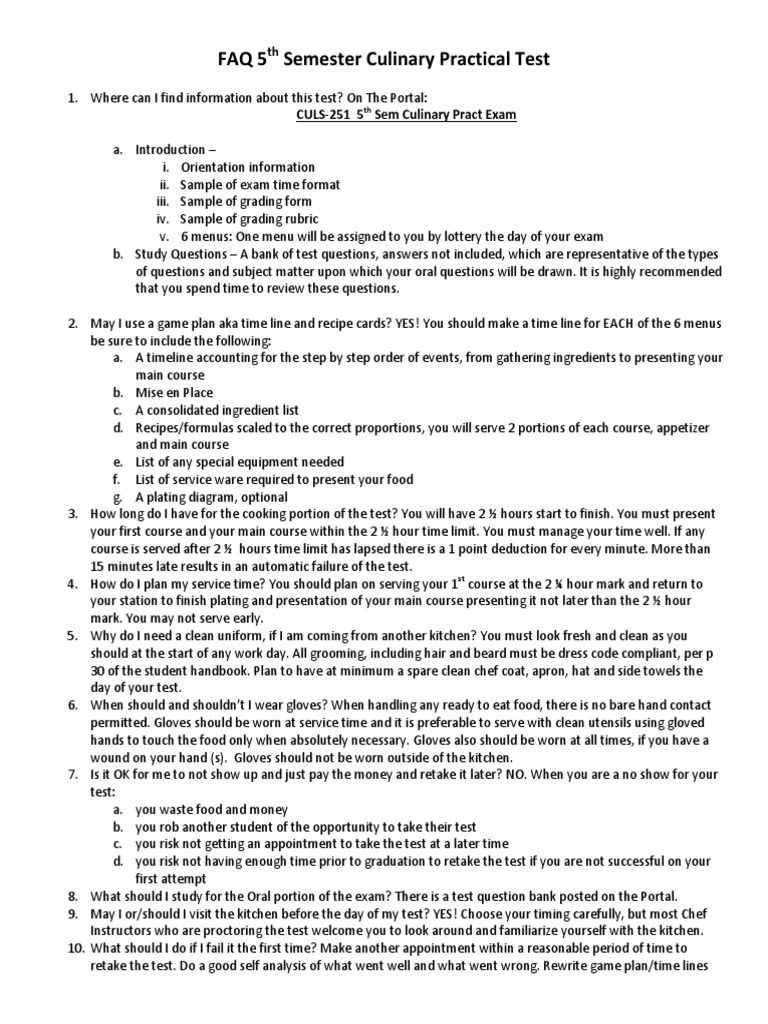 Practical test pdf test assessment menu