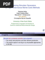 Specialising Generators for High-Performance Monte-Carlo Simulation ... in Haskell