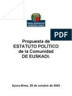 Propuesta de Estatuto Politico de La Comunidad de Euskadi