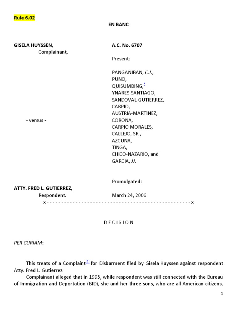 Rule 6.02 en Banc: Per Curiam | PDF | Politics | Law