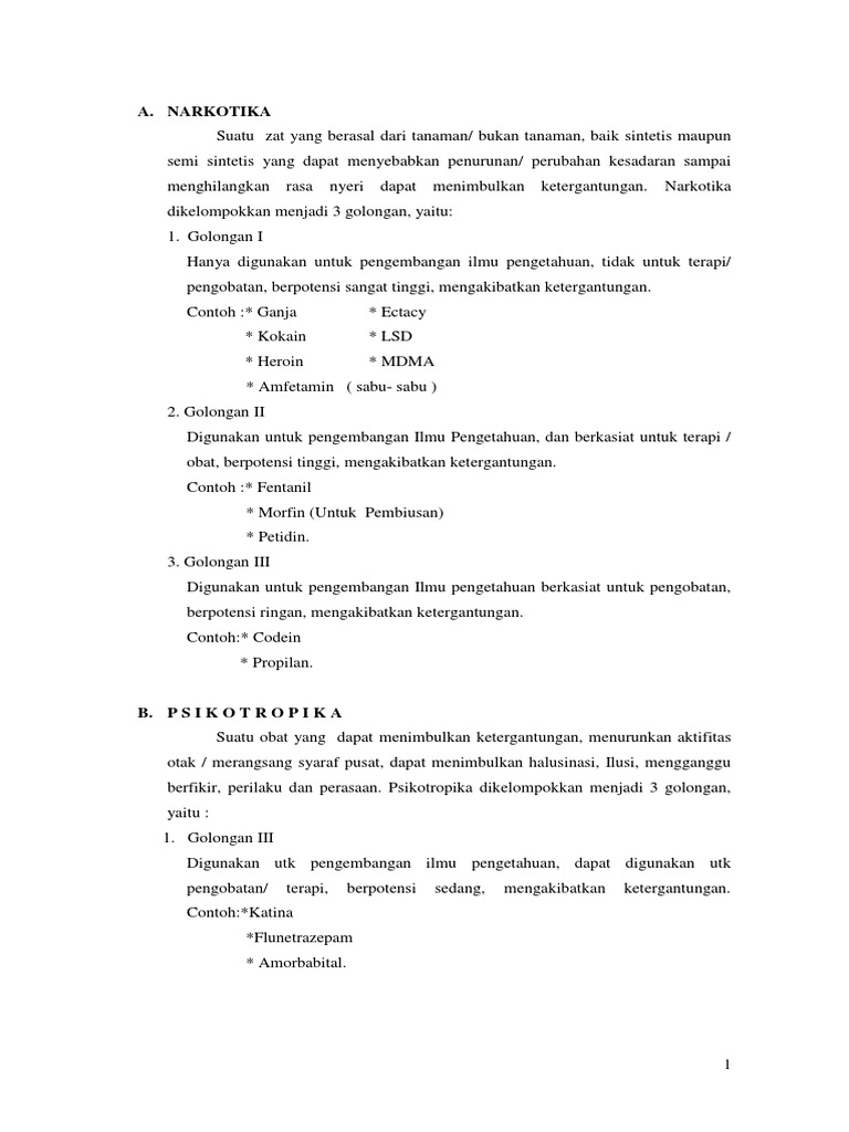 Laporan tentang Narkoba