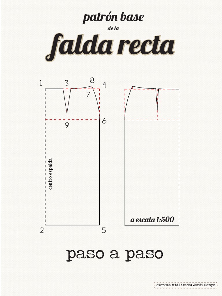 Selección conjunta Eliminación Hay una necesidad de Patrón Base de Falda Recta - Paso A Paso | PDF