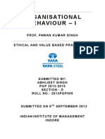 Organisational Behaviour - I: Prof. Pawan Kumar Singh Ethical and Value Based Practices in