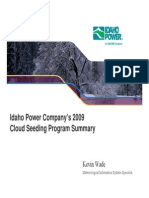 Idaho Power Company's 2009 Cloud Seeding Program Summary: Kevin Wade