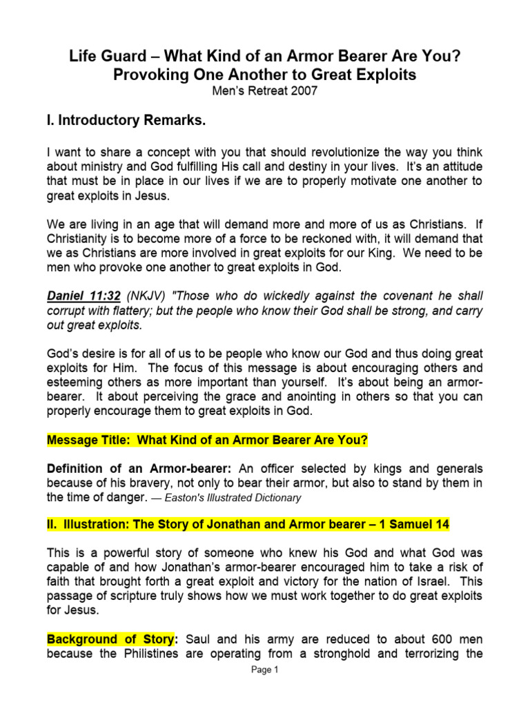 Armor Bearer Hebrew Bible Jewish Texts