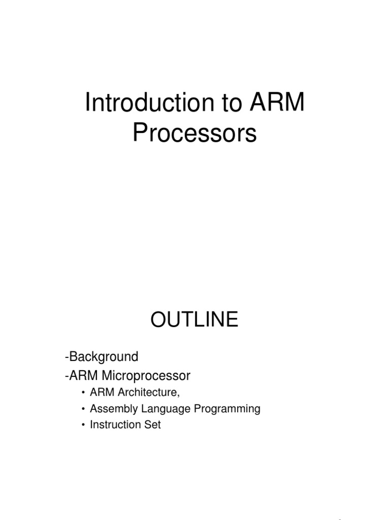Introduction to ARM Processors Overview | PDF | Arm Architecture ...