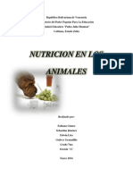 Funcion de La Nutricion en Los Animales