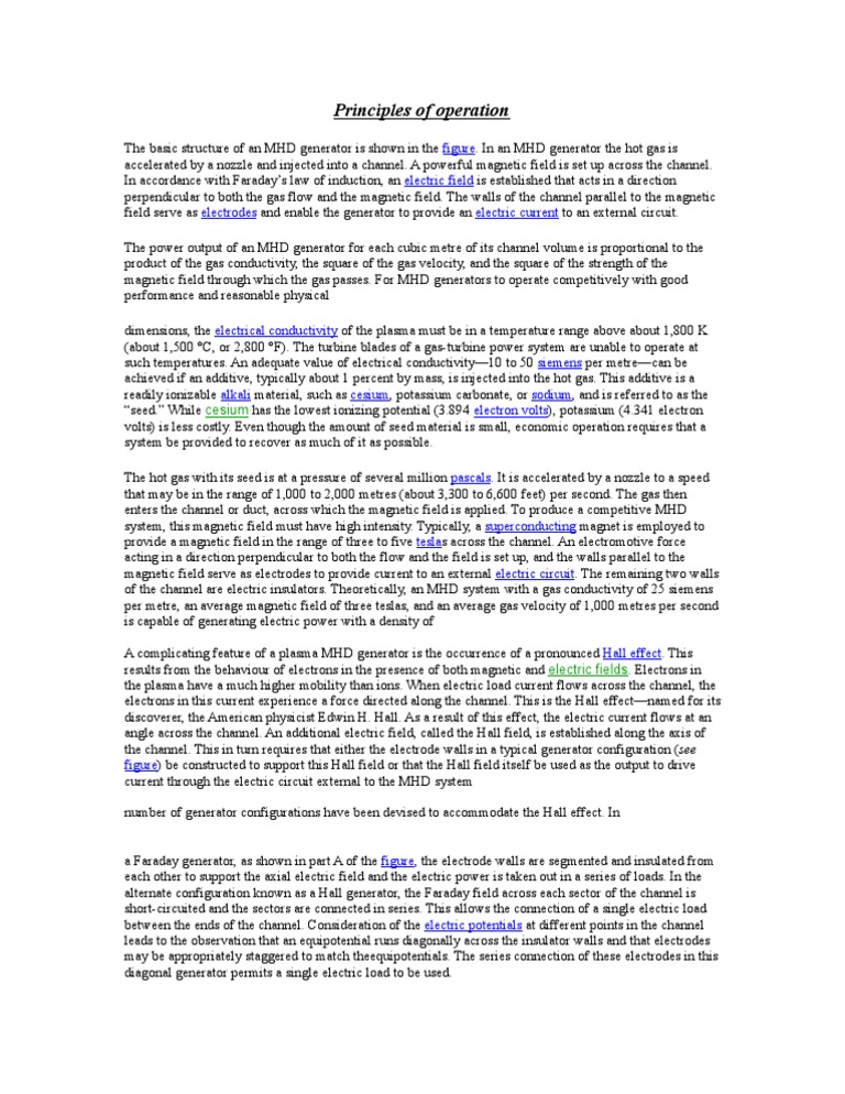 Principles of Operation | PDF | Electric Current | Electric Generator
