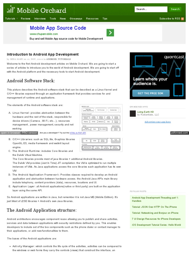 Mobileorchard Com Introduction To Android Development | PDF | Android ...