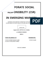 Dissertation Report on Corporate Social Responsibility in Emerging Markets1