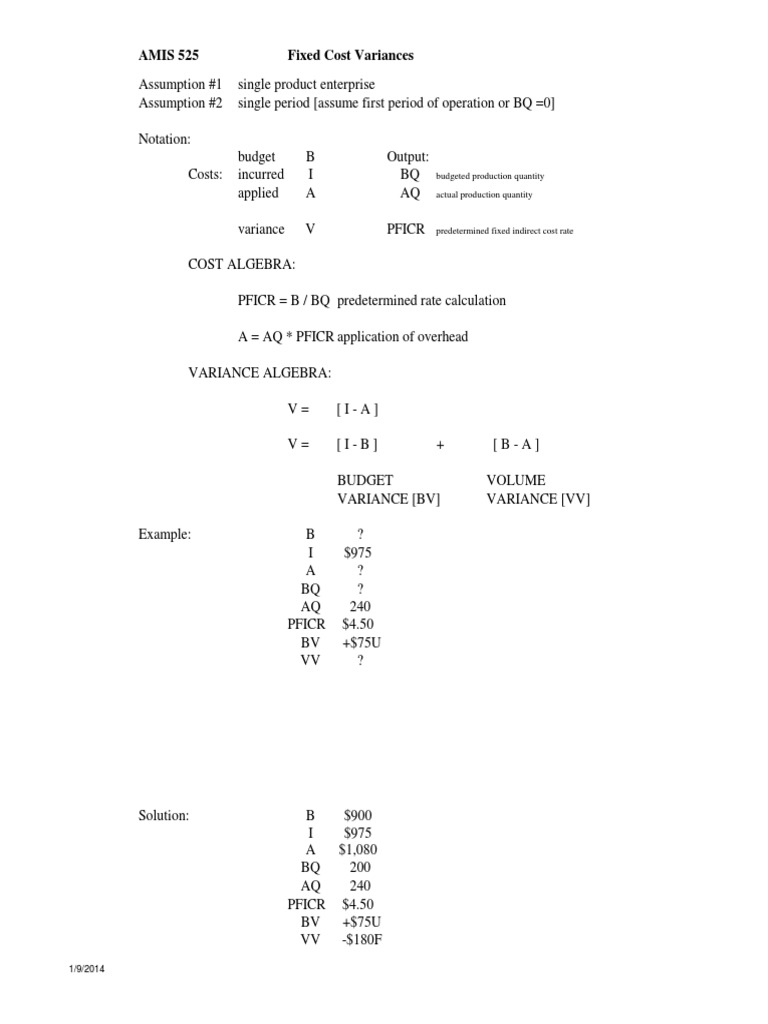Fixed Overhead Variances Exercise | PDF | Technology & Engineering