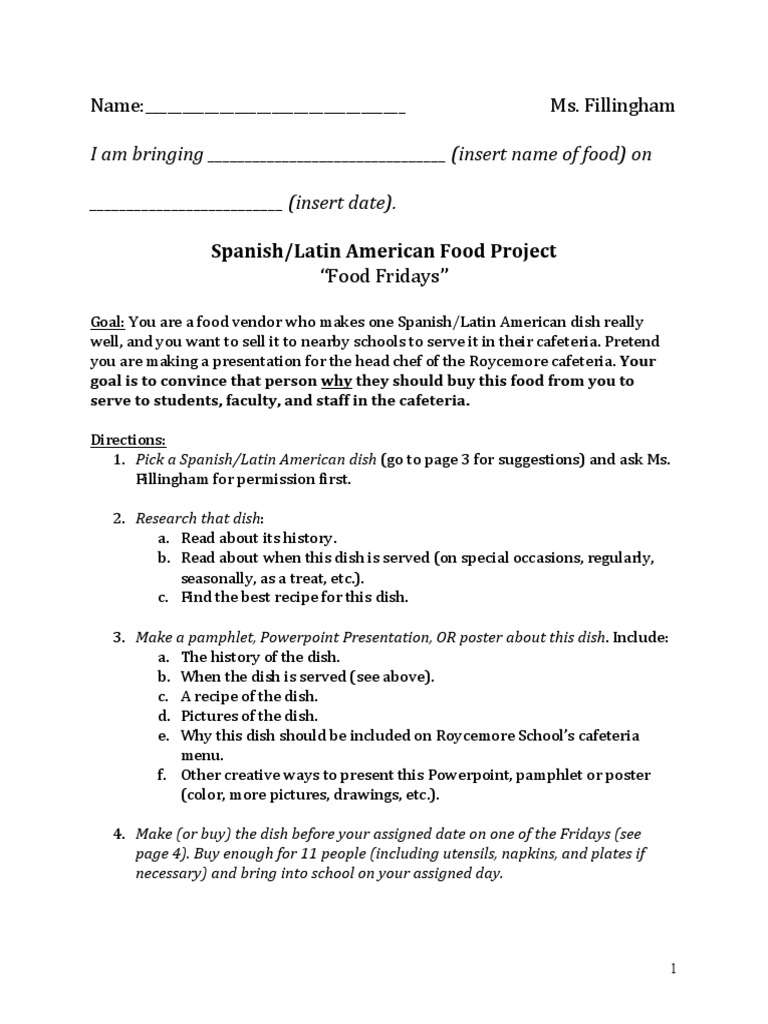 Spanish Food Project for Students | PDF | Cuisine | Western Cuisine