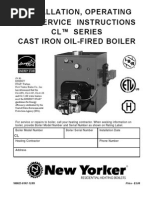 INSTRUCTIONS FOR INSTALL, OPERATION, AND SERVICING - NEW YORKER CL SERIES Cast Iron Oil Fired Boiler CL