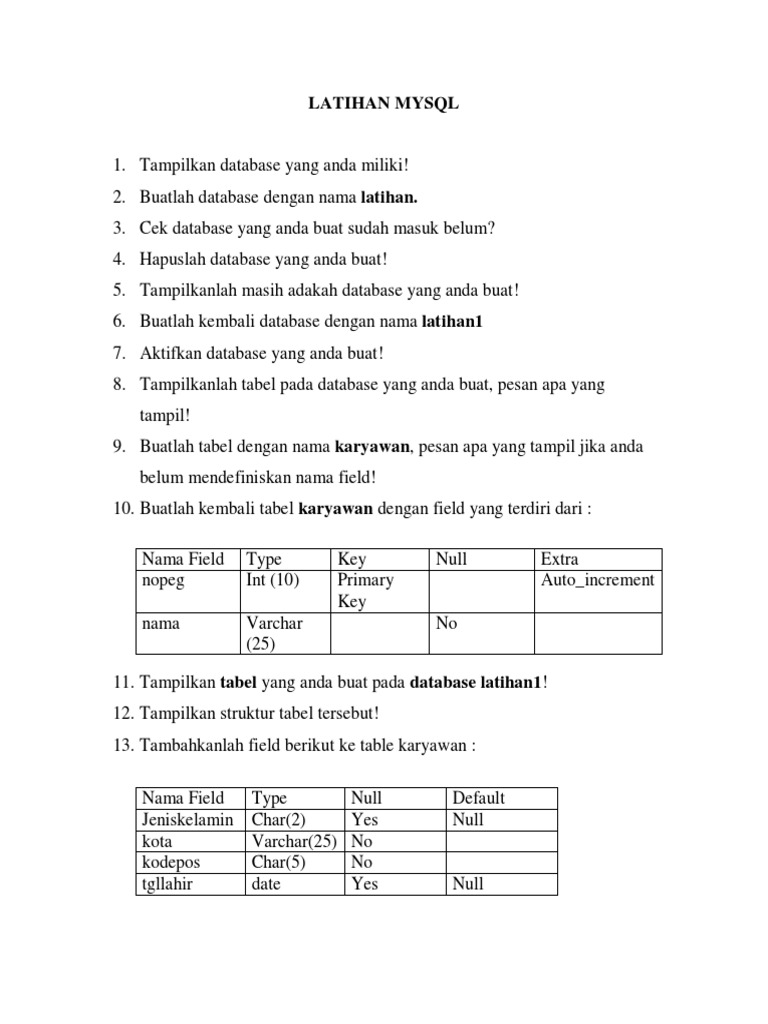 Latihan Mysql 2 | PDF
