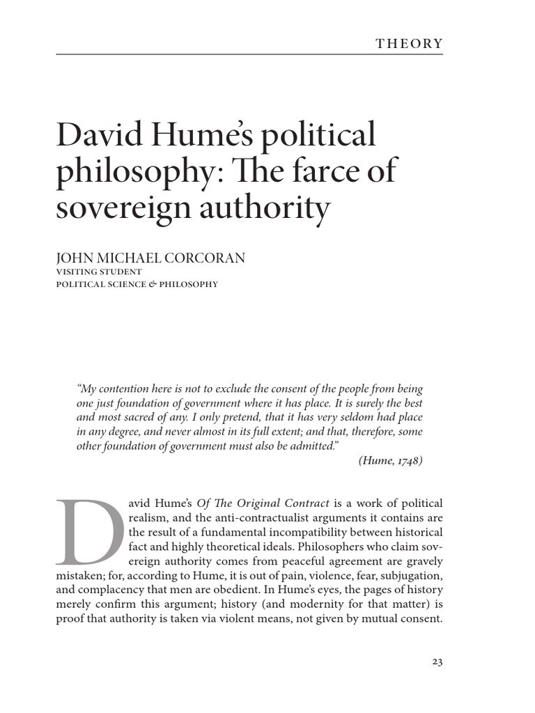 David Hume's Political Philosophy - The Farce of Sovereign Authority ...
