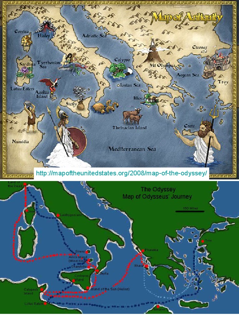 Maps of Odysseus' Journey