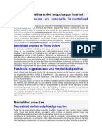 Mentalidad Positiva en Los Negocios Por Internet