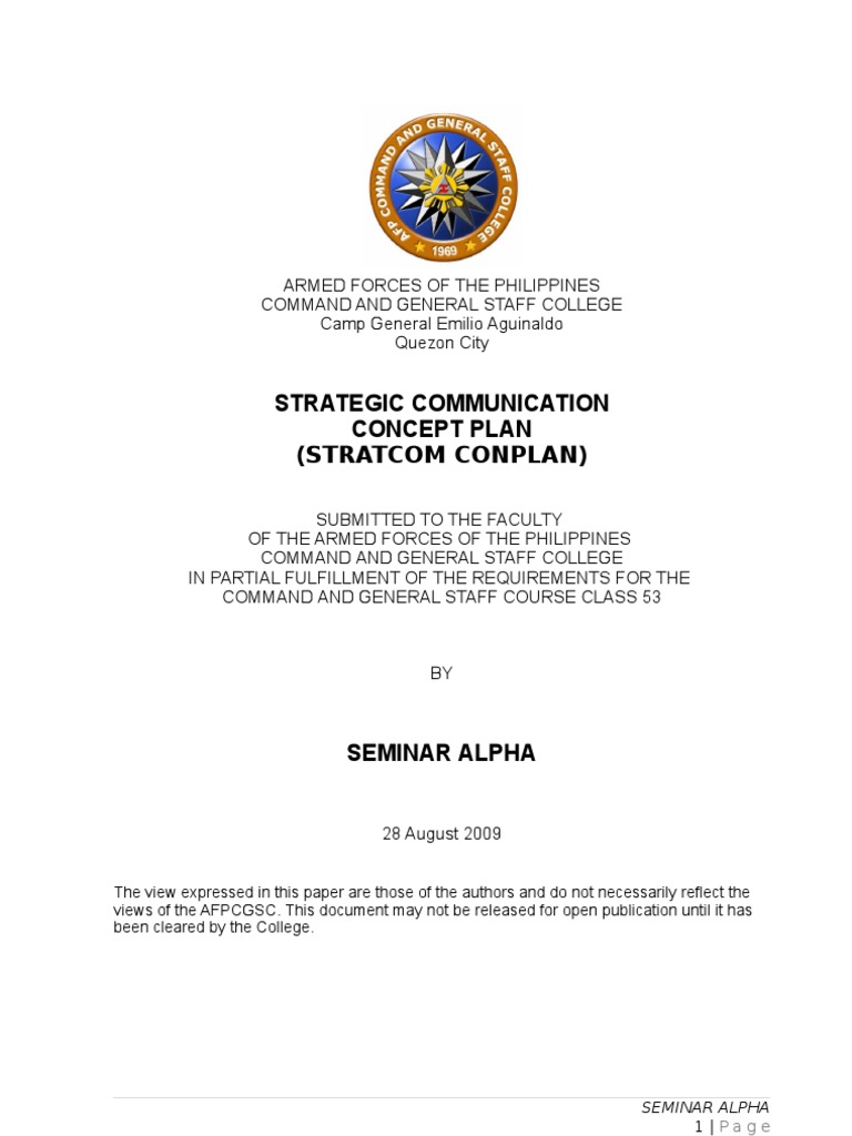 Strategic Communication Concept Plan | PDF | Strategic Communication ...