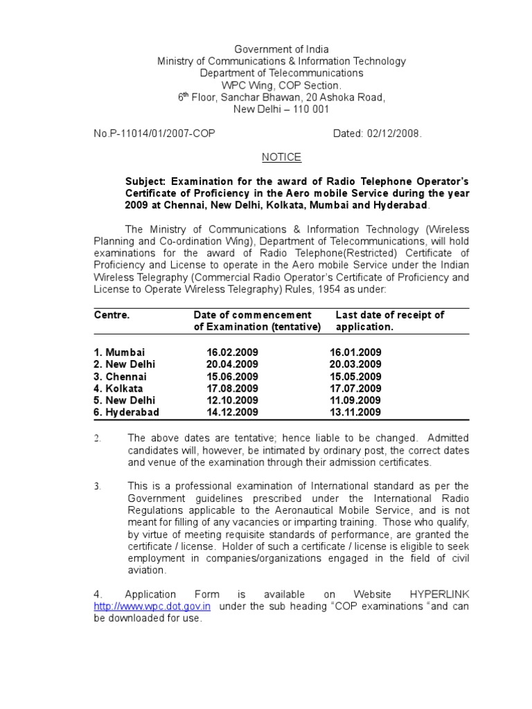 RTR (A) Notification of Yearly Schedule 2009 | PDF | Business