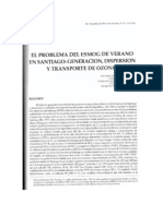 12 El problema del esmog en verano en Santiago Generación, Dispersión y transpore de ozono