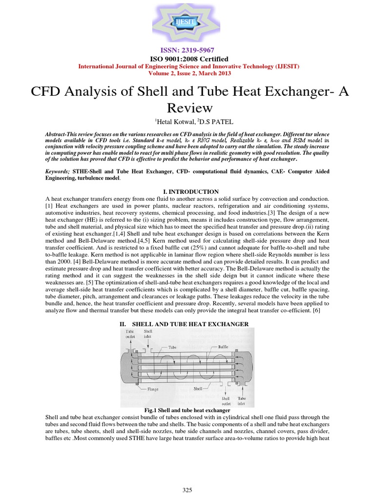CFD Analysis of Heat Exchangers Review | PDF | Heat Exchanger ...