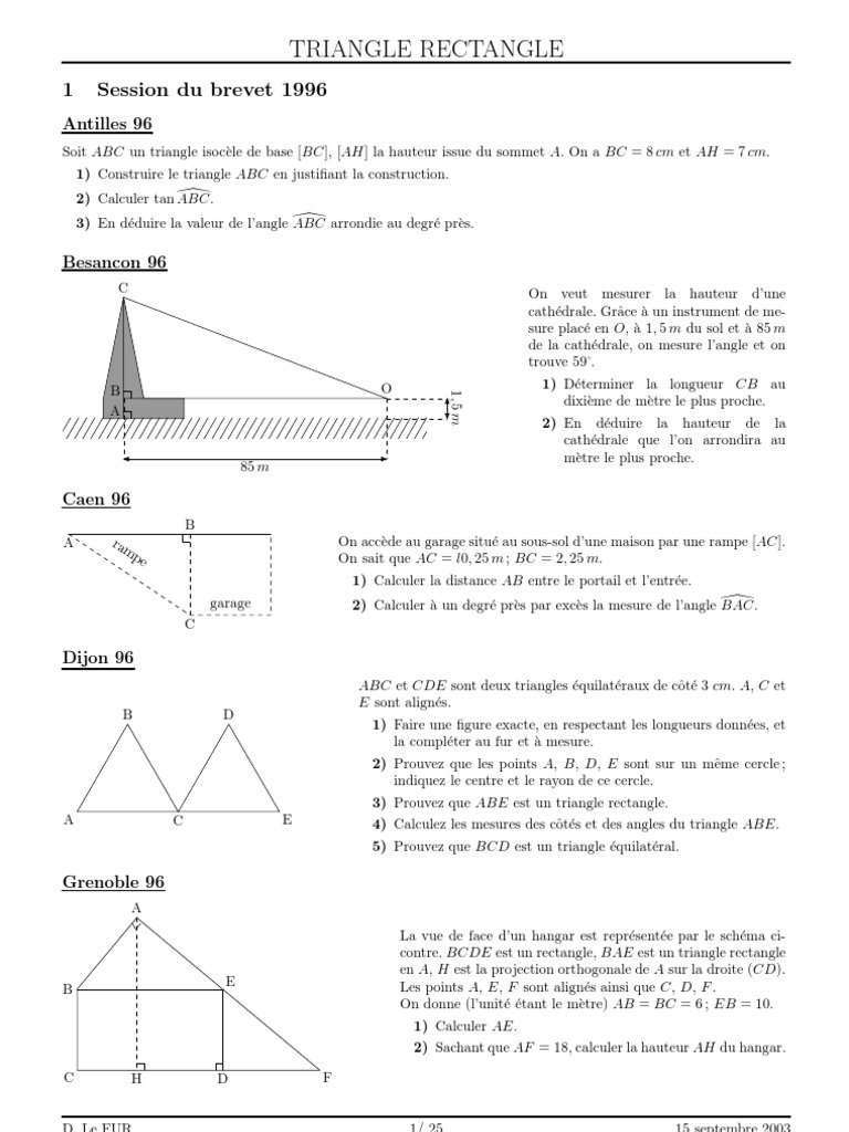 Calculer Les Cotés D un Triangle Isocele Rectangle Triangle | PDF | Triangle | Fonction trigonométrique