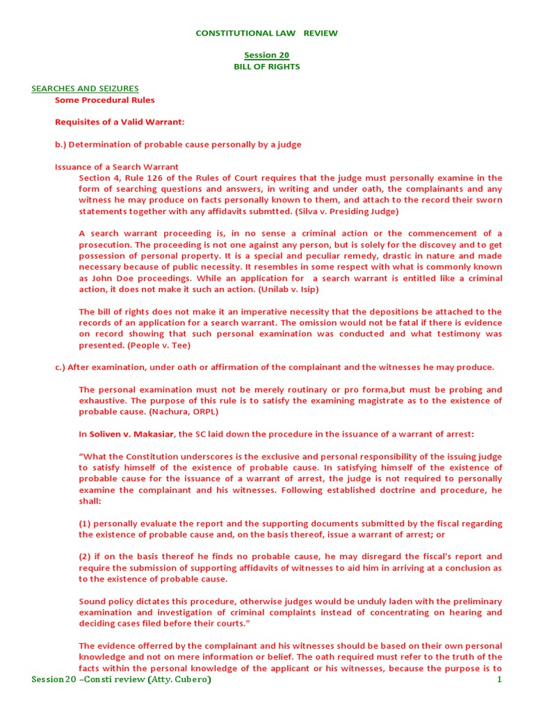 Validity of Search Warrants in the Philippines | PDF | Search And ...