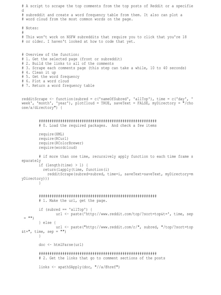Reddit Comment Scraper and Word Cloud | PDF | Filename | Information ...