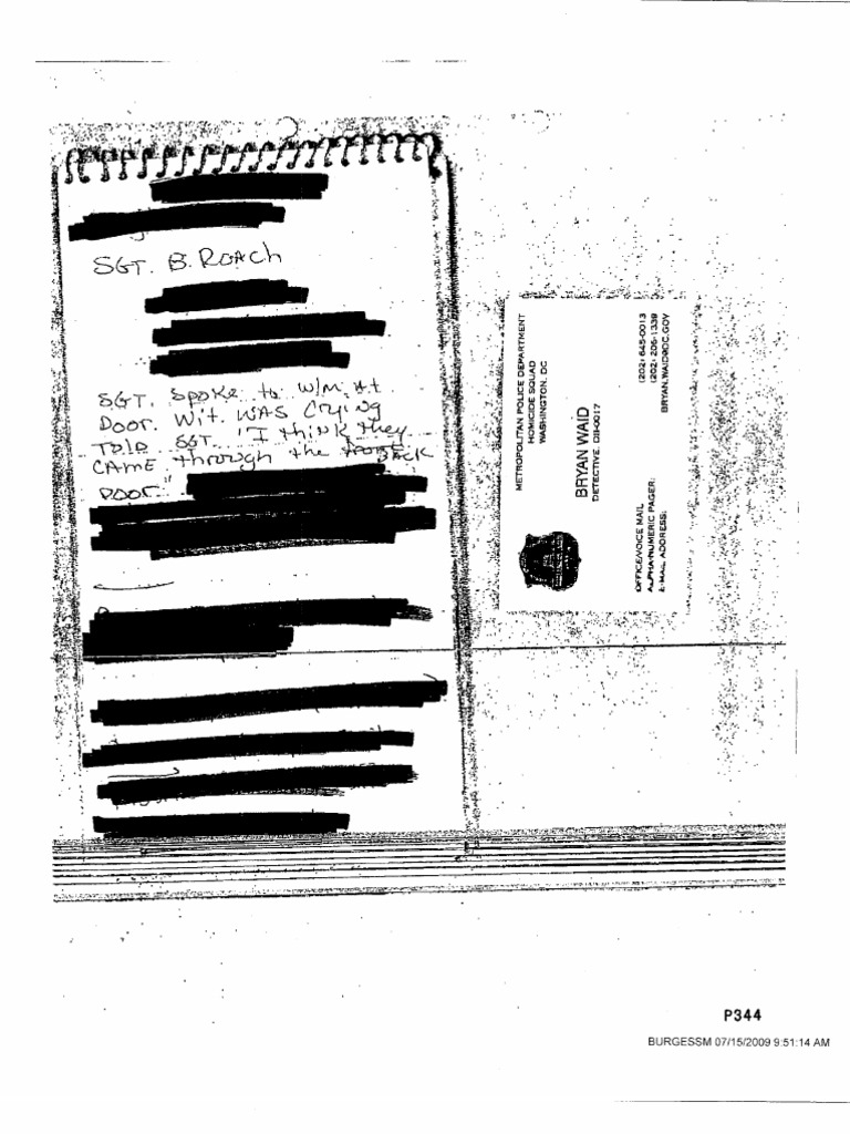 Det Waid Notes From Defendants Motion For in Camera Review 07152009 | PDF