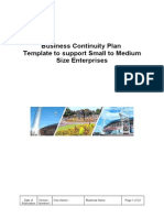 Business Continuity Plan Template For SME's