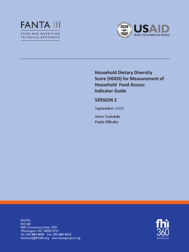 HDDS Measurement Guide for Food Access | PDF | Vegetables | Food Security