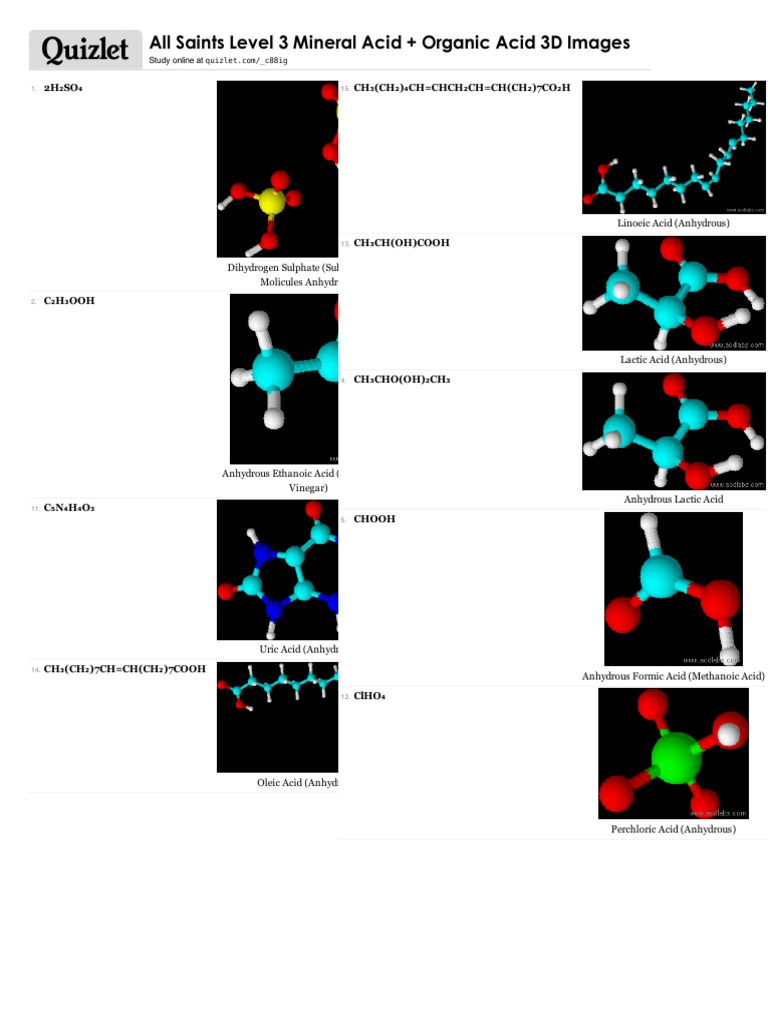 Anhydrous Acid Compounds List | PDF