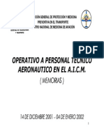 Operativo A Personal Técnico Aeronautico en El Aicme 2001