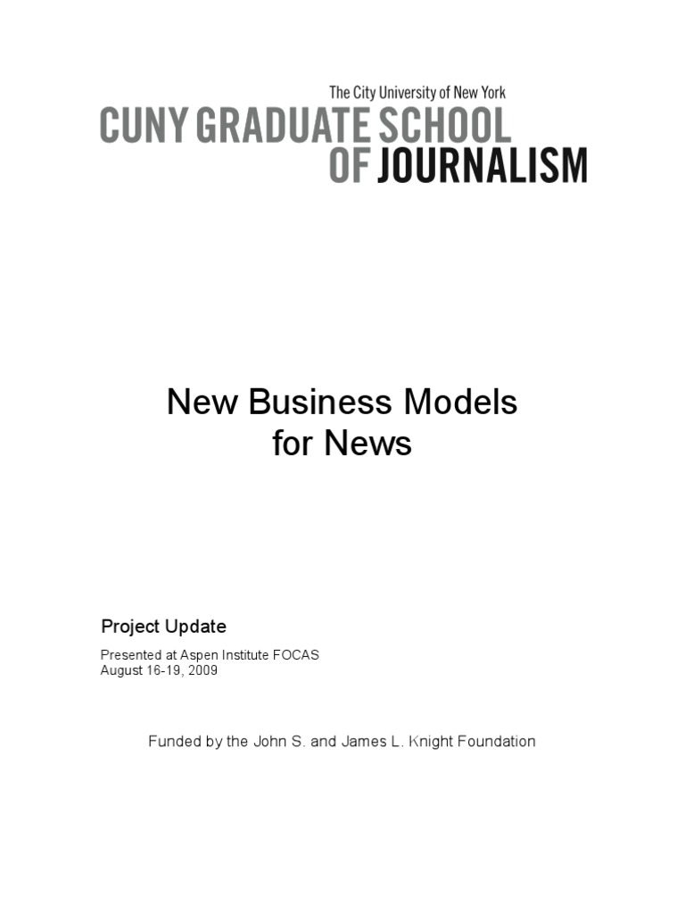 New Business Models for Local Journalism | PDF | Journalism | News