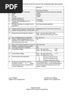 Application Form For Re-Constitution of The Commissioned Dealership