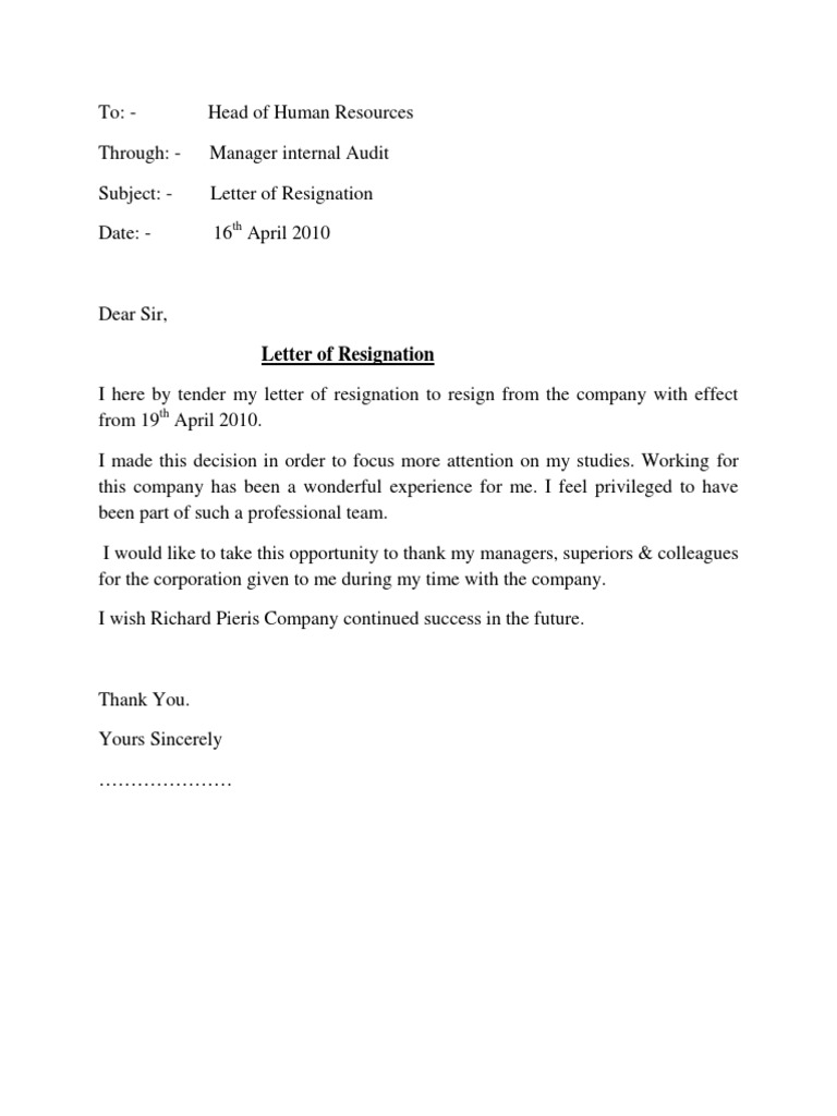 Letter of Resignation.doc
