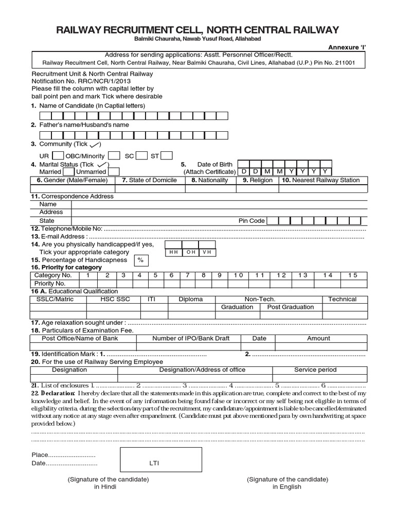 Railway Job Application Guide | PDF | Government